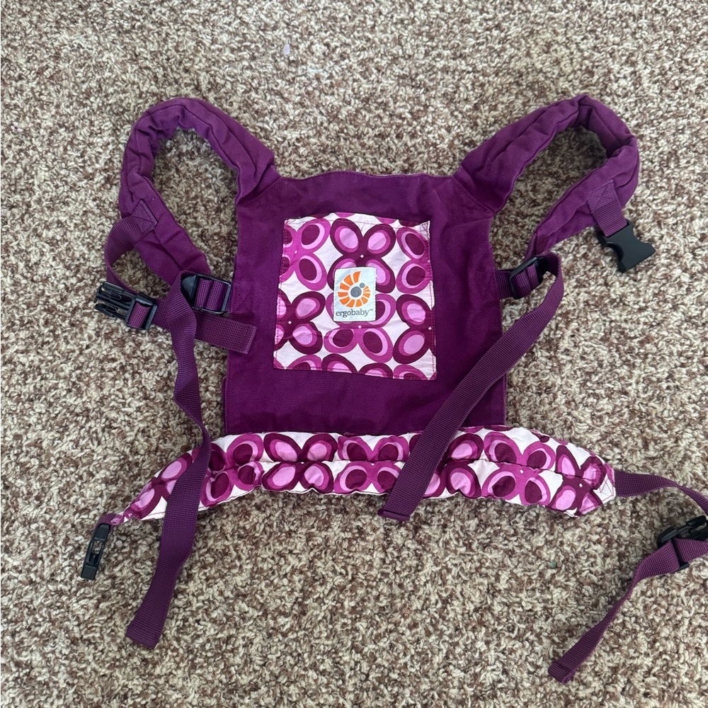 Ergobaby DOLL Carrier in Rich Purple with Floral Design